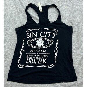 AMS Sin City Sleeveless Shirt Men's Size Large Pullover Graphic Causal Black